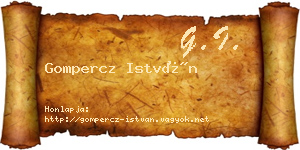 Gompercz István névjegykártya
